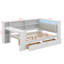 Lit plateforme double avec tiroirs, station de charge, DEL-1384537948