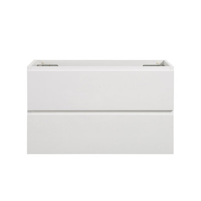 Armoire murale SANS lavabo, couleur blanche, avec deux tiroirs, pré-assemblée