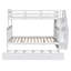 Lit superposé blanc avec lit gigogne et rangement pratique blanc