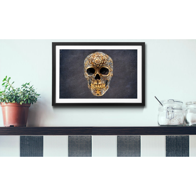 Happy Skull - Single Picture Frame Print, 40cm H x 60cm W