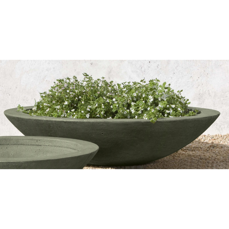 Pot à fleurs en pierre Low Zen Bowl, Bronze cuivré, Moyen