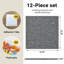 Textured Felt Wall Panels, Reusable Bulletin Boards, 12-Piece Set, With Pushpins-110651709
