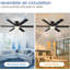 Ventilateur de plafond encastré 46 pales / 46 po à 6 pales avec lumières et télécommande Moderne 3 couleurs 6 vitesses-1780711464-1781965817