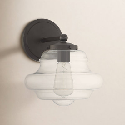 Marah Single Light Glass Dimmable Armed Sconce