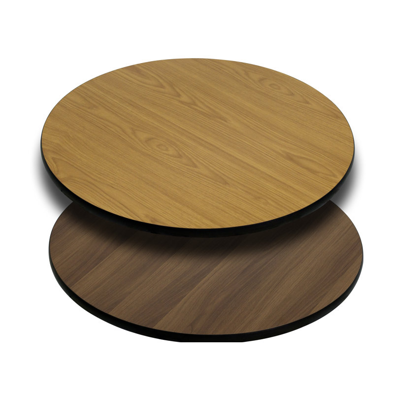 plateau de table rond Horgan, L 36 po x l 36 po, Noir / Acajou