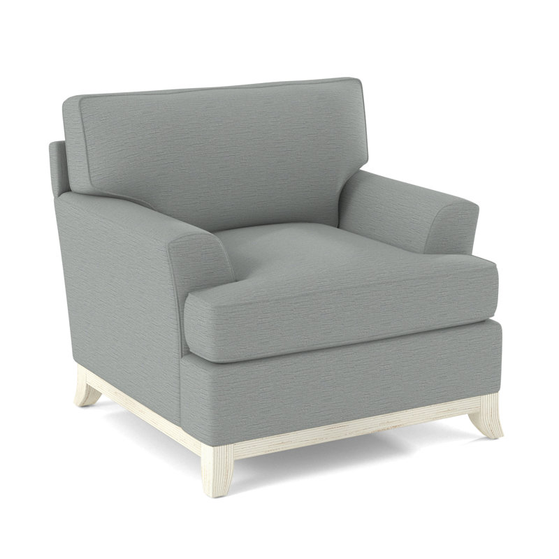 Oaks Way Armchair, Antique Frost White, Light Blue Performance Fabric; 0851-55