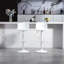 Ensemble de 2 tabourets de bar - tabourets de bar modernes en cuir de polyuréthane à hauteur de comptoir avec dossier, îlots de cuisine pivotants à hauteur réglable, sans accoudoirs, grande base-734939905
