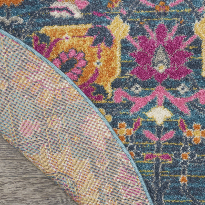 Justien Floral Indoor Rug, Round 8'