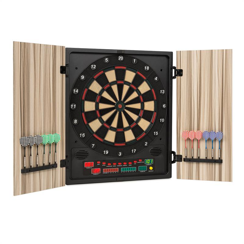 OneConcept Electronic Dartboard And Cabinet Set