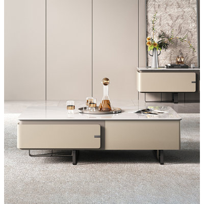 Modern minimalist marble coffee table