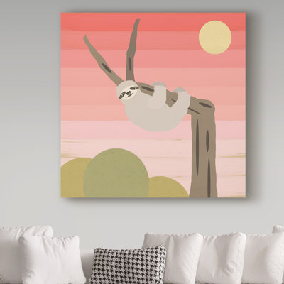 Audranna 'Sloth' Graphic Art Print on Wrapped Canvas