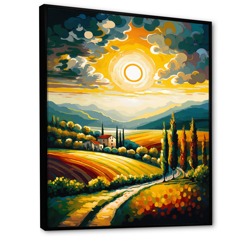 Les rayons de soleil de Maymoona culminent à travers les nuages II, H 44 po x l 34 po x P 1,5 po, Cadre flottant noir