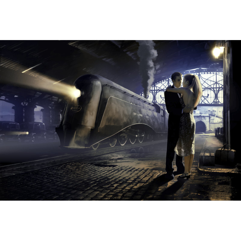 Train Depot by Chris Consani - Graphic Art, 30 cm H x 46 cm W, Wrapped Canvas