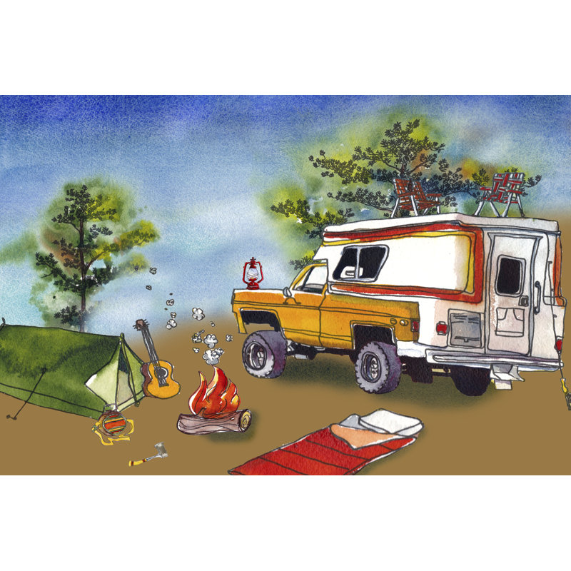 Camp out I by Paul McCreery - Painting, 20cm H x 30cm W, Wrapped Canvas