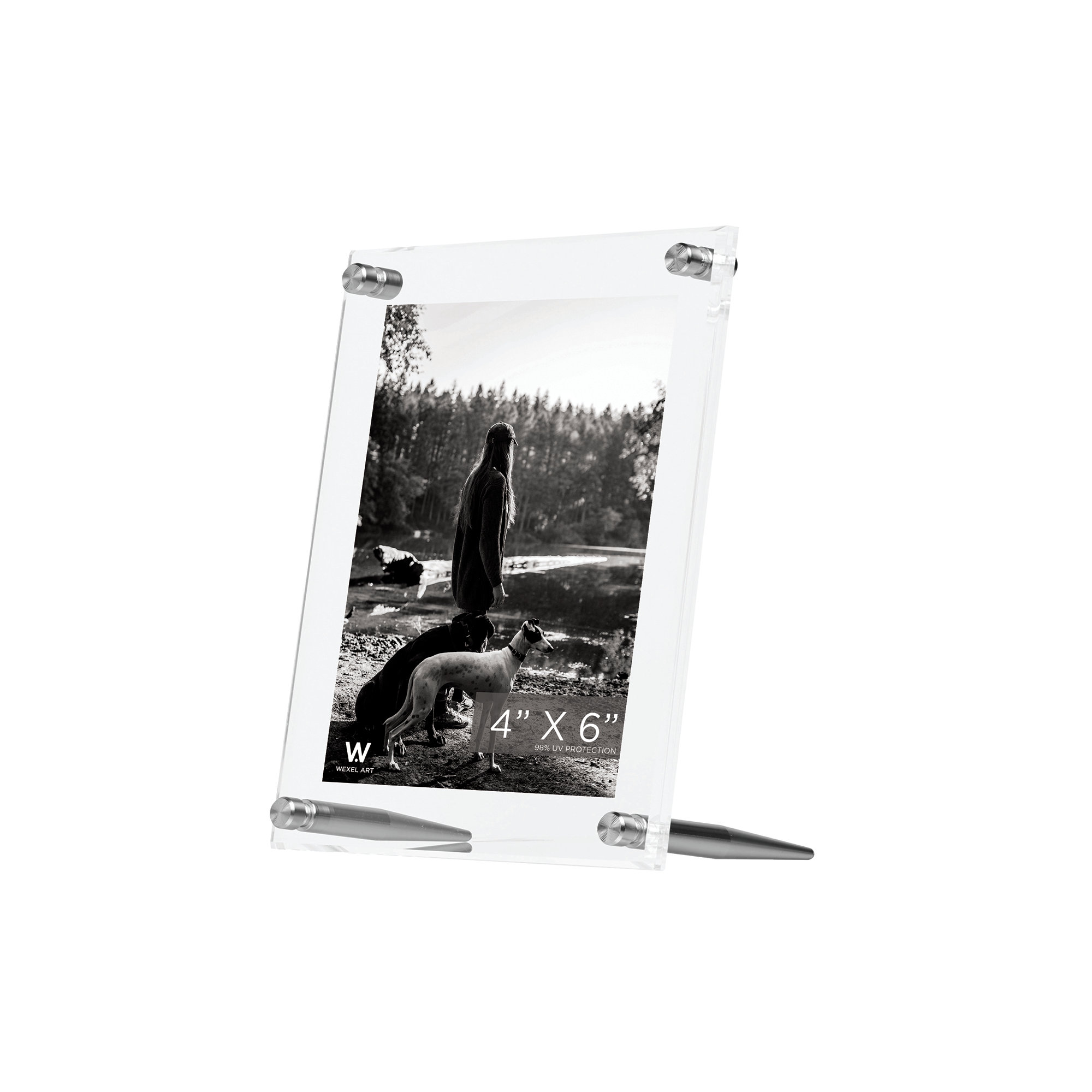 Cateno Tabletop Reversible Picture Frame, Silver, 4" x 6"