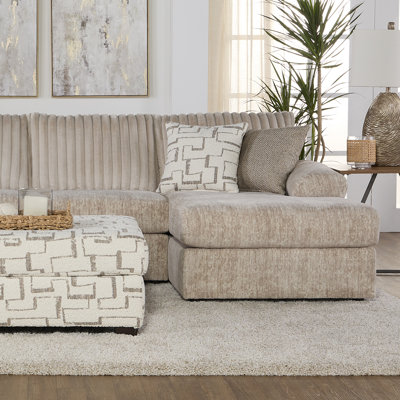 Hughes Furniture 3 Piece 19950 Modular Sectional Large - Galactic Parchment