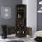 Dark Brown Bar Cabinet For 8 Bottles, With Extra Storage And Display Space 2-Shelf Offering Concealed Organized-1483064270