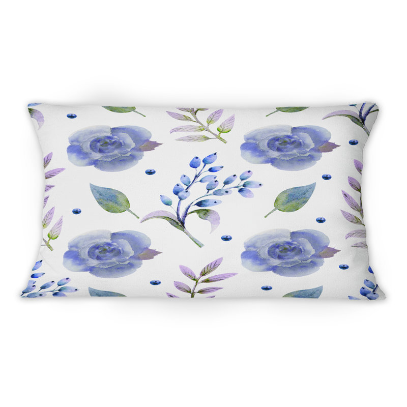 Coussin 12 "x 20" Blue Roses