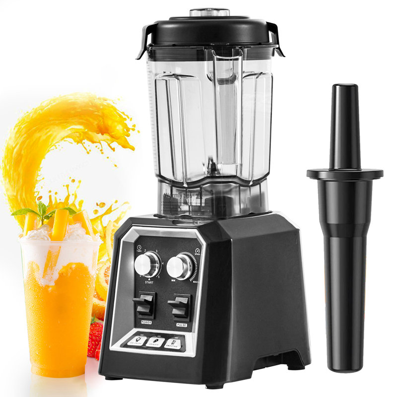 VEVOR Black Stainless Steel Commercial Countertop Blender with Variable Speed