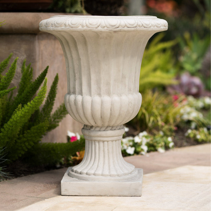 Magnesium Oxide Urn - 26.47", Antique White Finish For All Spaces