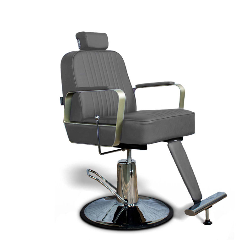 Fauteuil de salon polyvalent en similicuir Hudson, Similicuir gris foncé