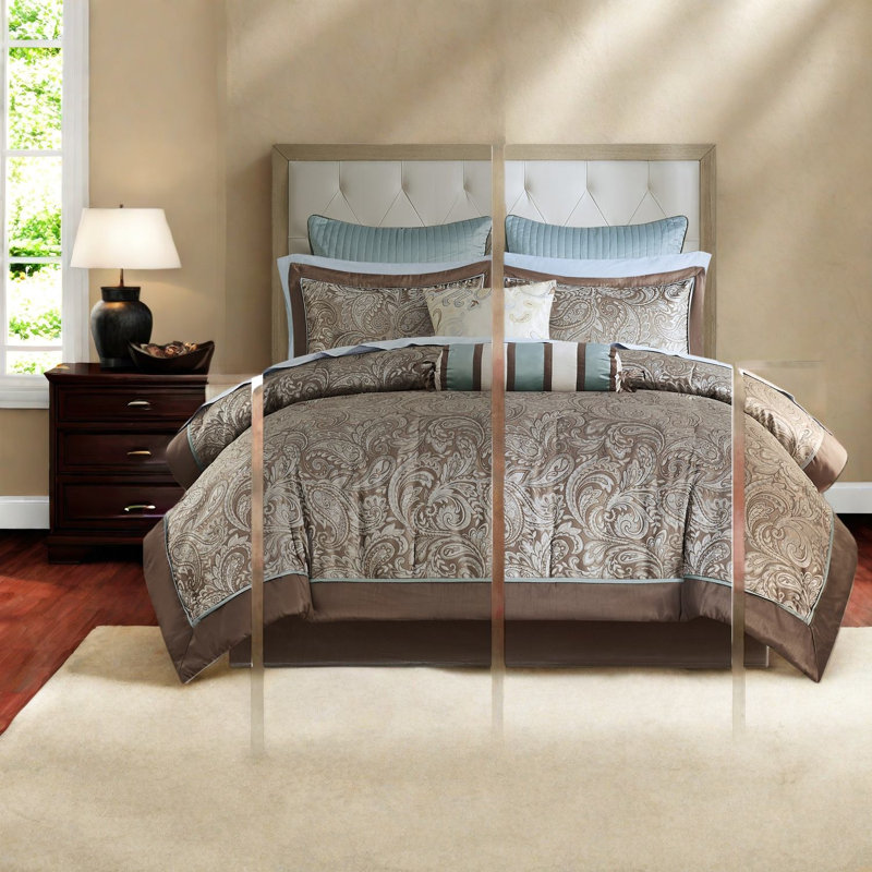 Ensemble de literie, coton très grand confort moderne à motif cachemire pour la maison