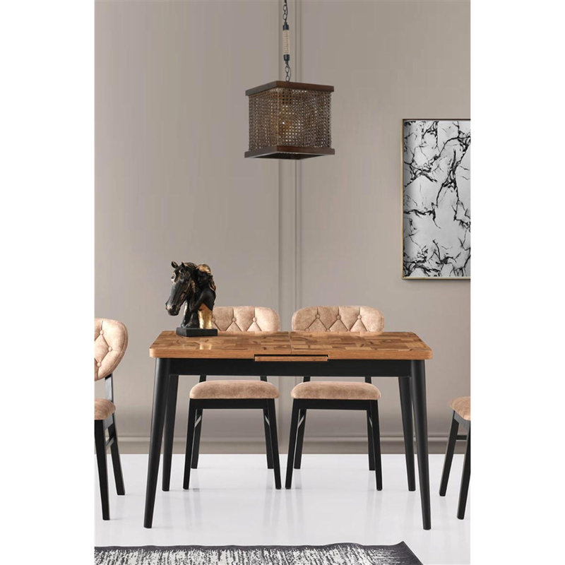 Luminaire suspendu carré à 1 lumière Nalah, Bronze / noyer foncé