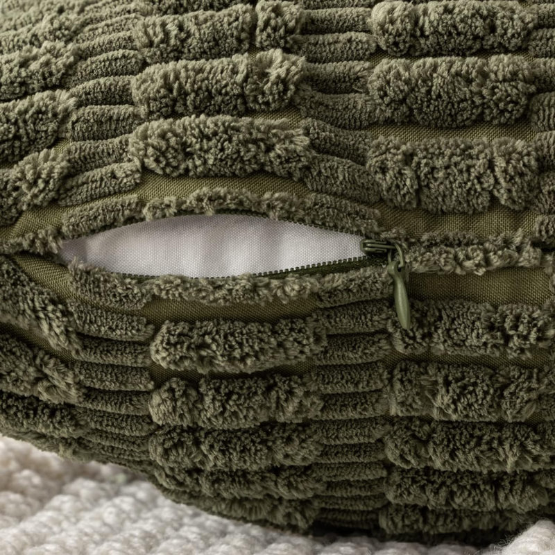 Mashala Reversible Pillow Cover, Dark Green