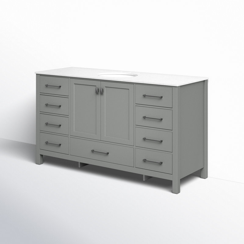 Ensemble de meuble-lavabo simple 60 po Irene, Gris