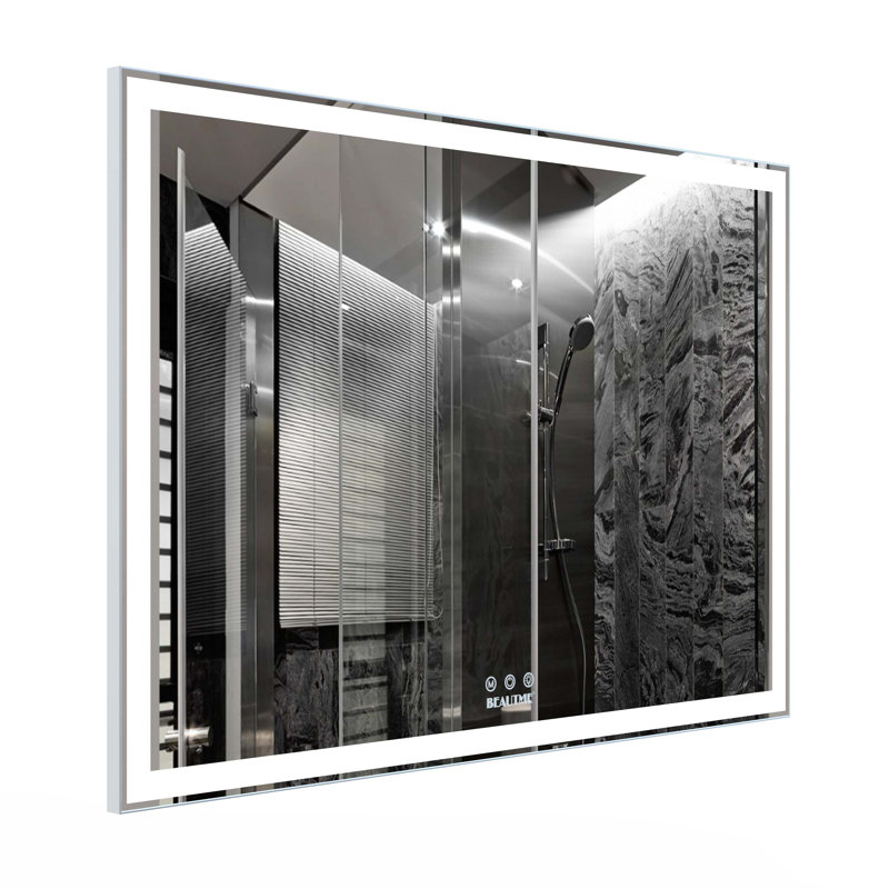 60x40 Inch Silver Aluminum LED Bathroom Vanity Mirror