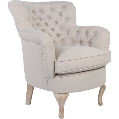 Chaise avec accoudoirs touffetée Mabel