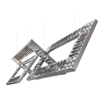 Lustre carré en chrome 36 lumières