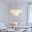 Abdinour 75cm 6-Light Elegant & Natural Coastal Capiz Shell Chandelier in Antique Gold
