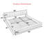 Structure de lit tapissier très grand avec tissu en chenille de luxe et tête de lit - Centre de table beige moderne (88 po x 87 po x 23 po)-758312184