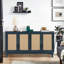 Armoire de rangement décorative avec 4 portes en rotin-2129845499