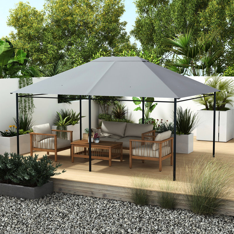 Couvercle de remplacement pour abri de jardin gris, 10 pi x 13 pi, circulation d'air et drainage, structure de remplacement 13 pi, gris, système de drainage, espace