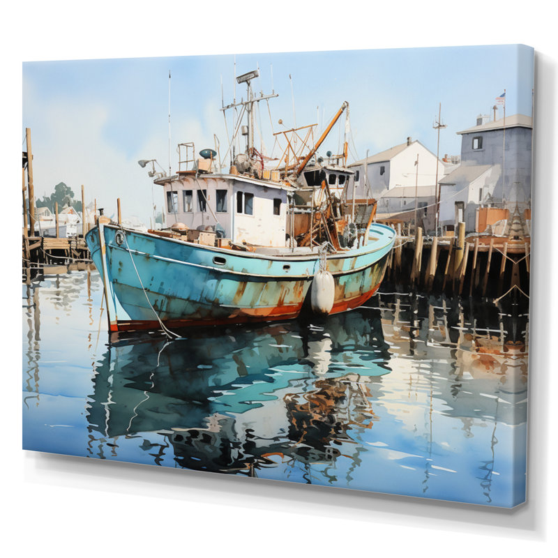 Port Harbor Reflections xiv sur toile, H 12 po x l 20 po x P 1 po, Toile tendue