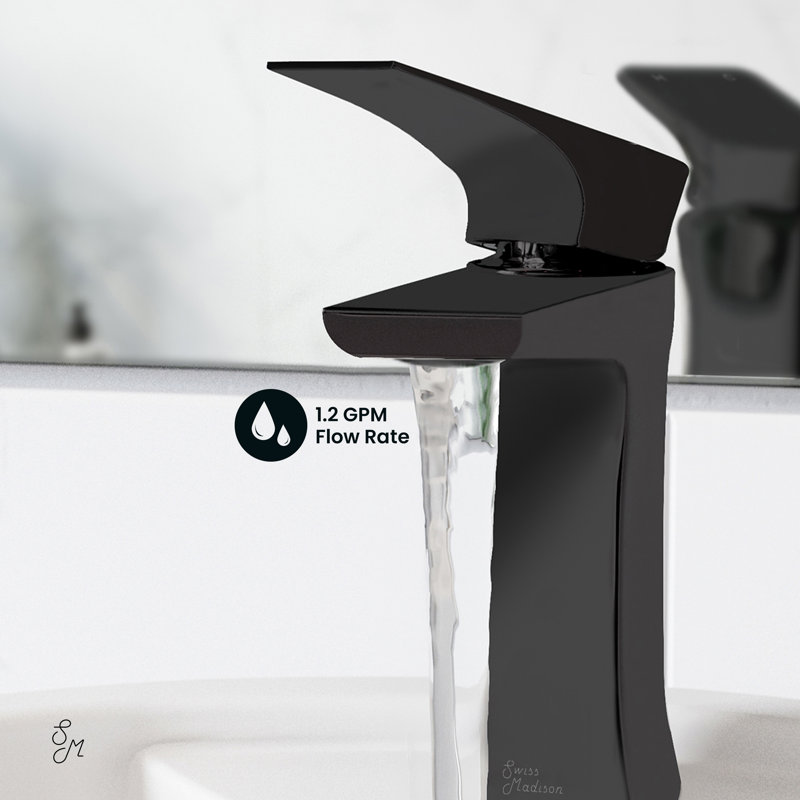 Monaco Single Hole, Single-Handle, Bathroom Faucet, Matte Black