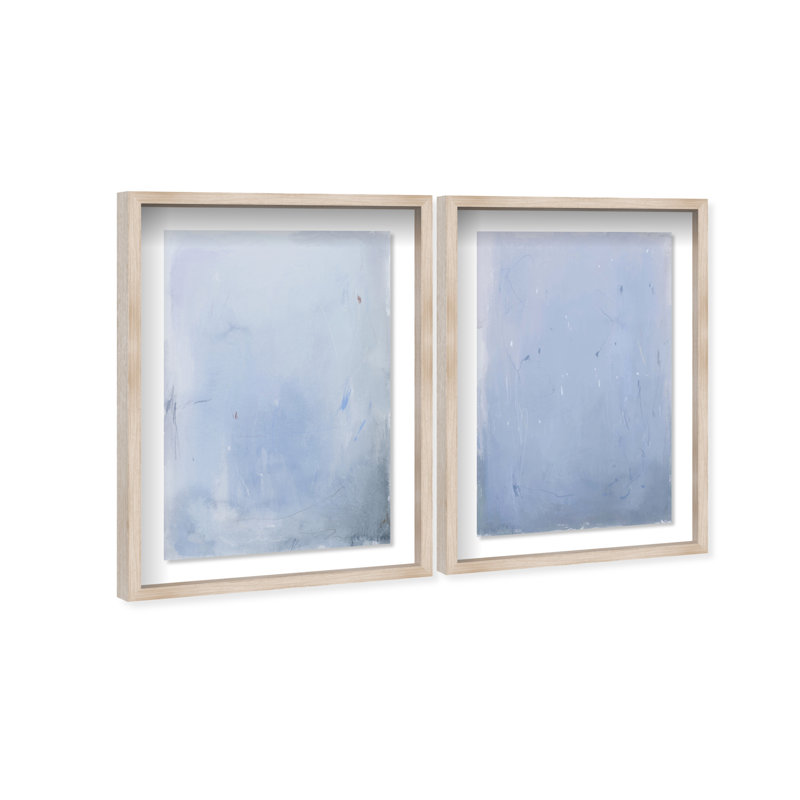 Calm Waters Shadowbox Abstract Print by Oliver Gal, Black Frame, 10 x 15, 11.5"H x 16.5"W, Natural Oak Shadowbox
