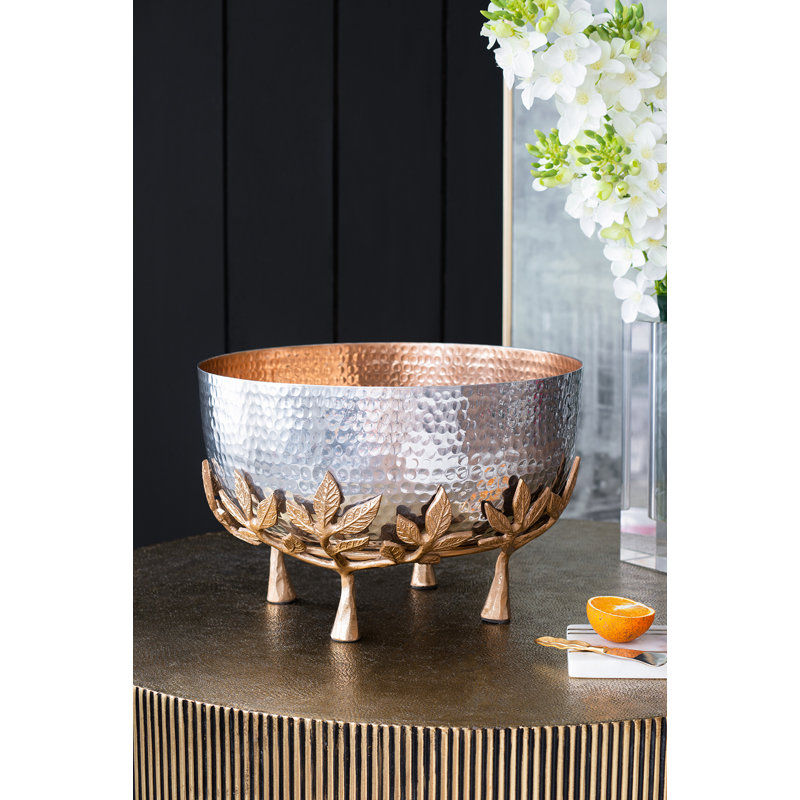 Bol décoratif en aluminium doré doux / nickel