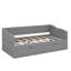 Lit de jour simple en bois avec lit gigogne et deux tiroirs de rangement, lit de jour extensible-266937208