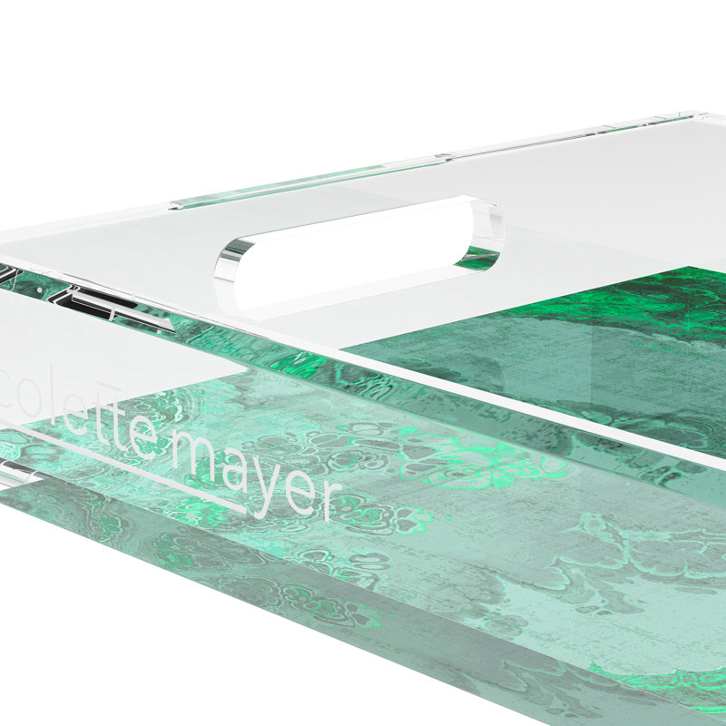 Plateau décoratif Agate Malachite, L 17 po x P 10,5 po x H 2 po