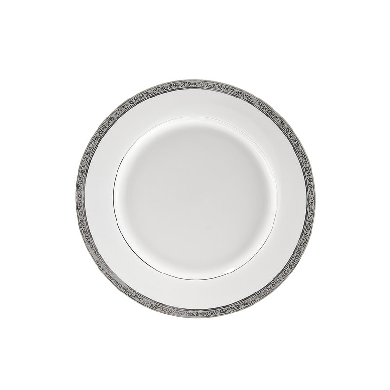 Assiette à salade 7,75 po Weatherspoon, Blanc et argent