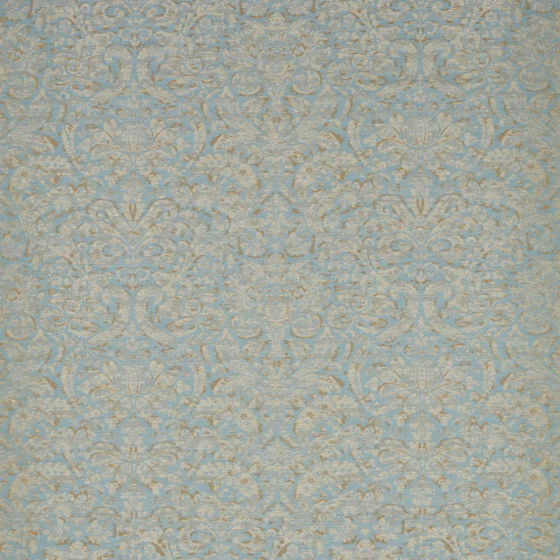 Suffolk Knole Damask Fabric, Stockholm Blue