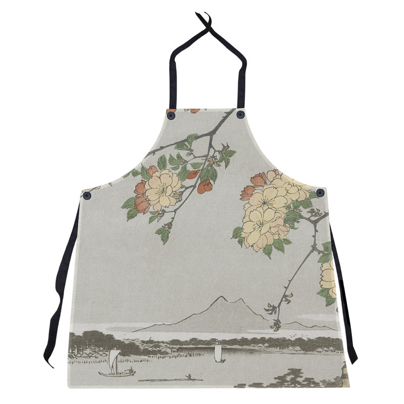 Bib Apron, Gray/Yellow/Red