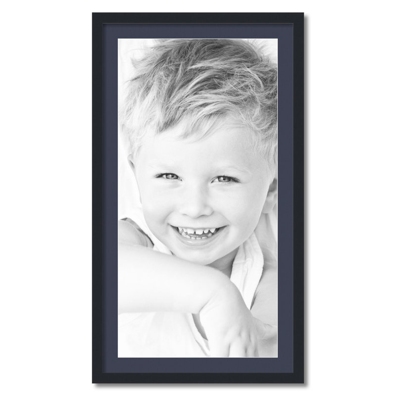 Cadre pour photo simple 18 po x 36 po en bois mat, Geai bleu