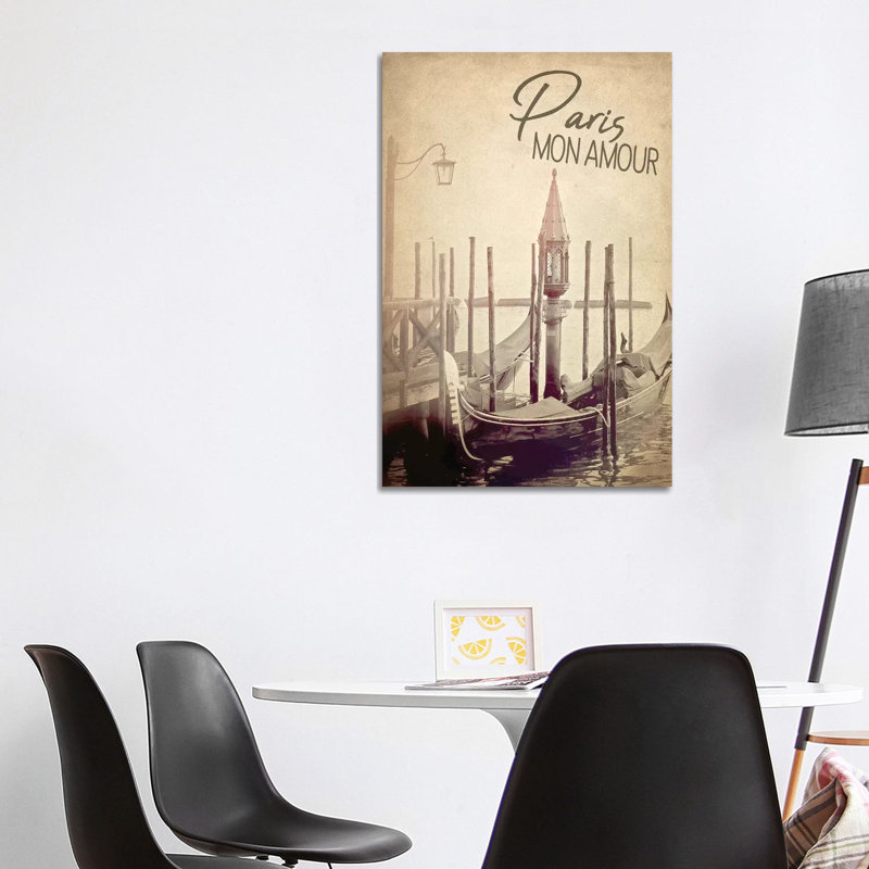 Gondola Paris III 1 Piece Wrapped Canvas Wall Art, 101.6cm H x 66.04cm W x 1.905cm D