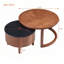 Table basse ronde gigogne cannelée avec tiroir