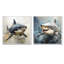 Grey Shark Shadows I - ensemble de 2 reproductions d'art mural animaux côtiers-102586648-102586652