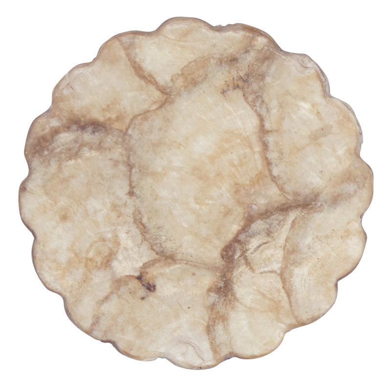Sous-verres festonnés coquillages Capiz (ensemble de 4) - Sous-verres naturels iridescents pour tables basses, bars et réceptions, 4 po